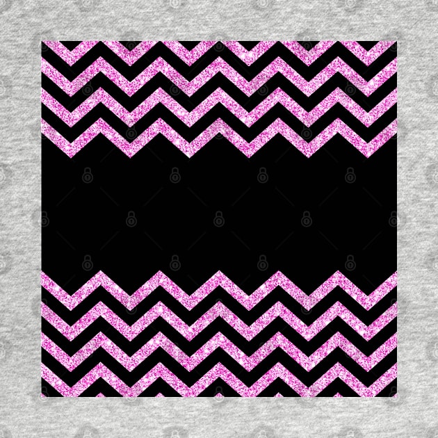 Black and Pink Glitter Chevron Design by CraftyCatz